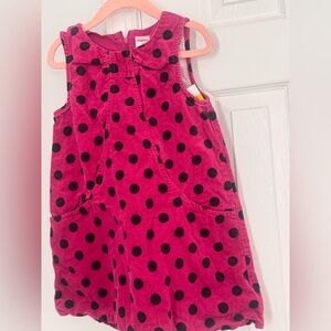 Girls Gymboree Fuschia Polka Dot Jumper Dress